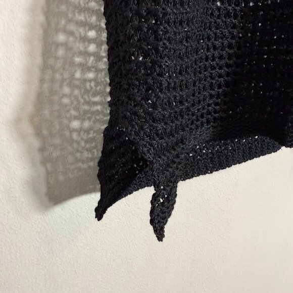 Free People High Neck Crochet Tank Top Women's Medium* Black Sheer Festival Boho - Picture 7 of 12